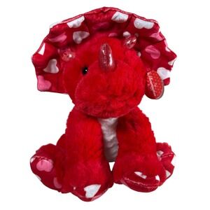 Bearington Collection Dinomite Red Heart Dinosaur Plush Valentine Stuffed Animal